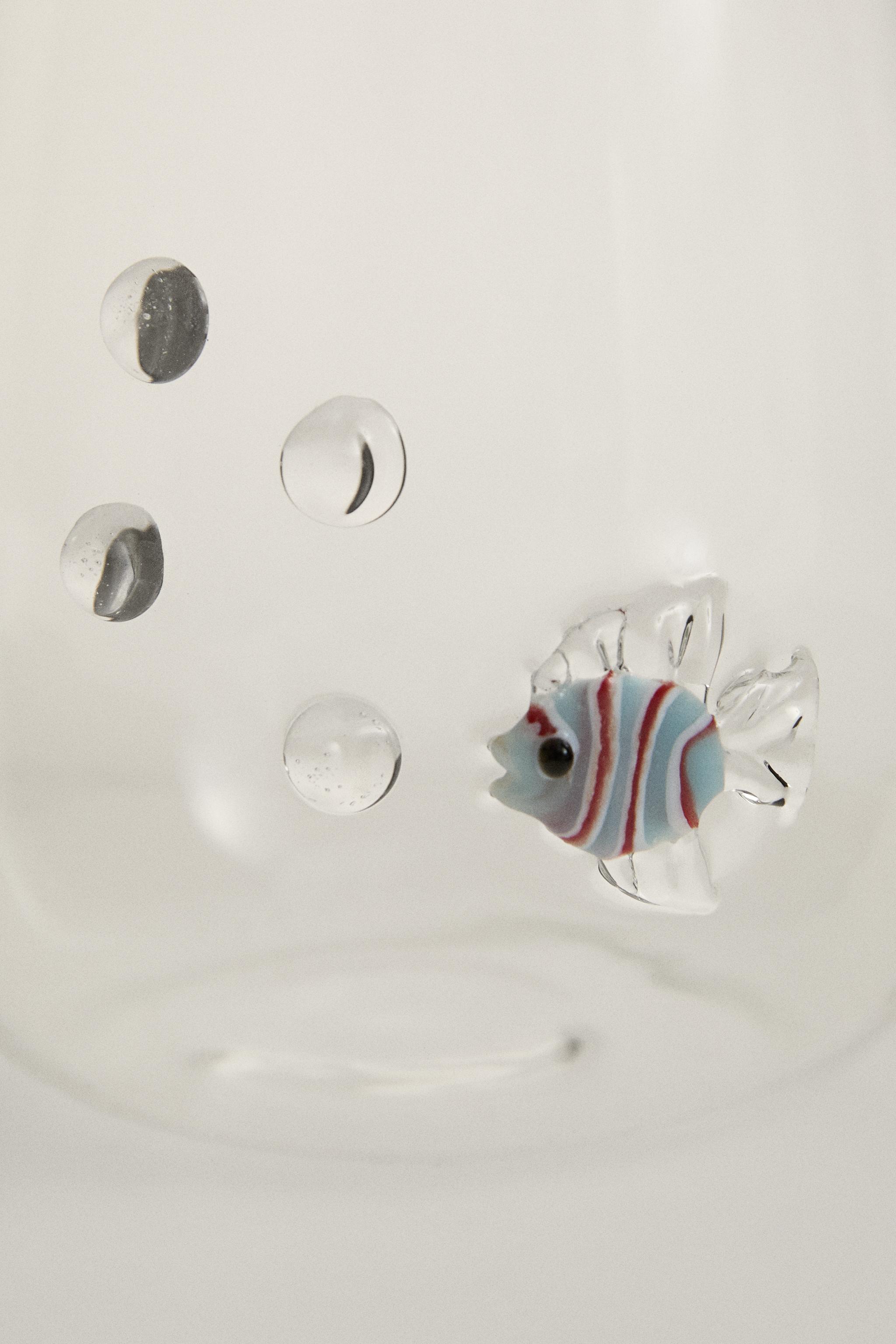 VERRE POISSONS ET BULLES